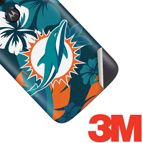 NFL Miami Dolphins Tropical Print Moto E5 Play Skin